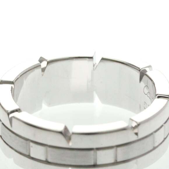 Cartier Tank Française Ring White Gold (18K) Fashion No Stone Band Ring Silver - Picture 8 of 9